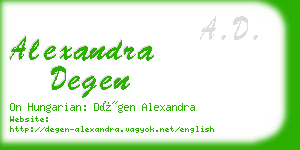 alexandra degen business card